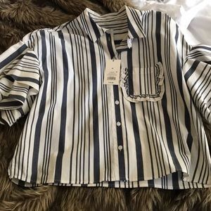 A New Day striped ruffle shirt